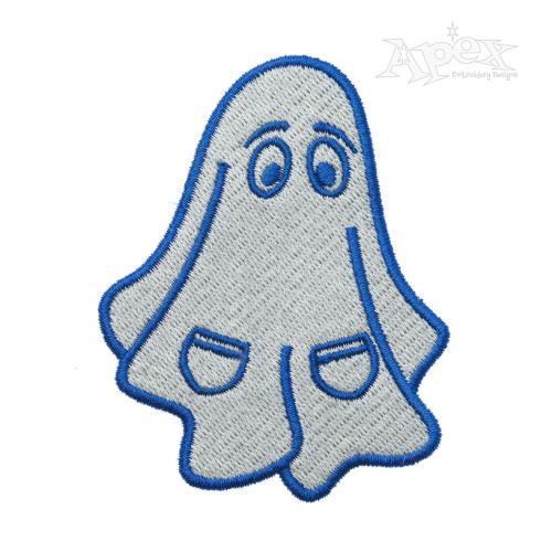 Halloween Pocket Ghost Embroidery Design