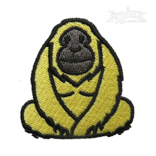 Minimal Orangutan Embroidery Design