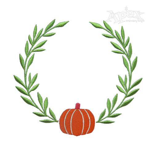 Wreath Pumpkin Frame Embroidery Design