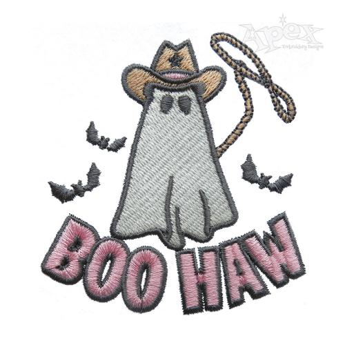 Boo Haw Cowboy Ghost Embroidery Design