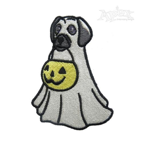 Halloween Ghost Dog Embroidery Design