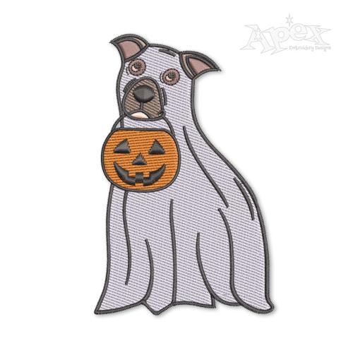 Halloween Dog Ghost Embroidery Design