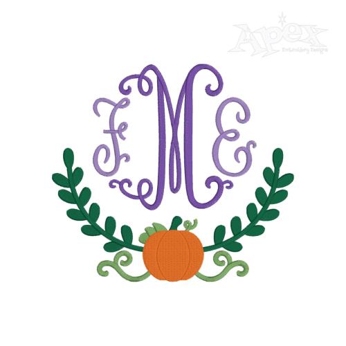 Pumpkin Wreath Frame Embroidery Design