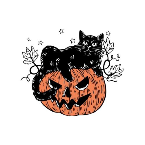 Black Cat Lying on Pumpkin SVG Cuttable Design