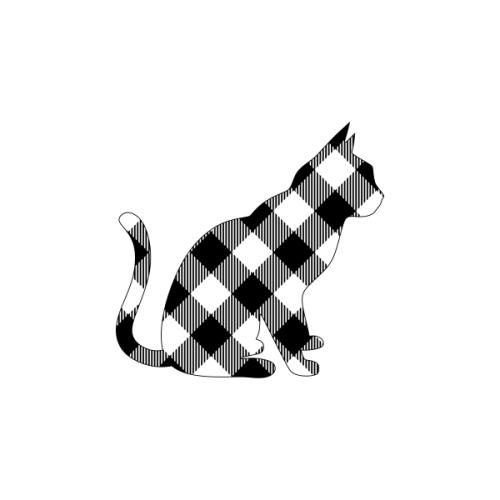 Plaid Cat Silhouette Pack SVG Cuttable Design