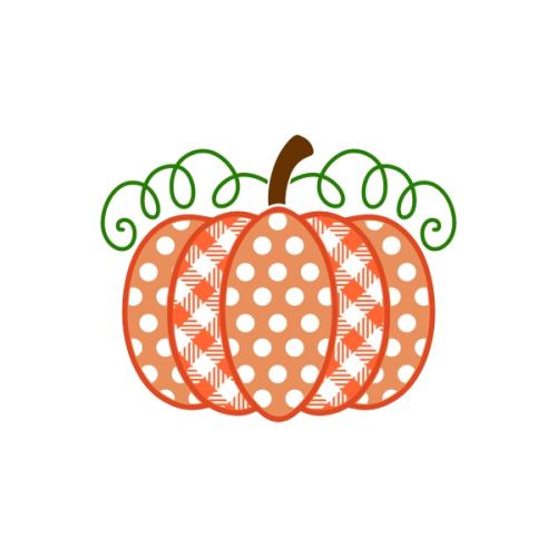 Plaid Polka Dot Pattern Pumpkin SVG Cuttable Design