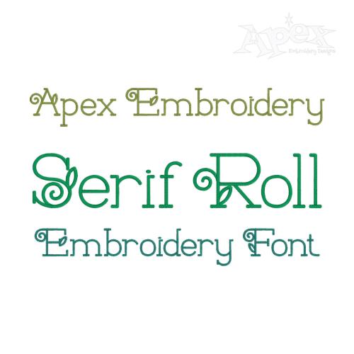 Serif Roll Embroidery Font