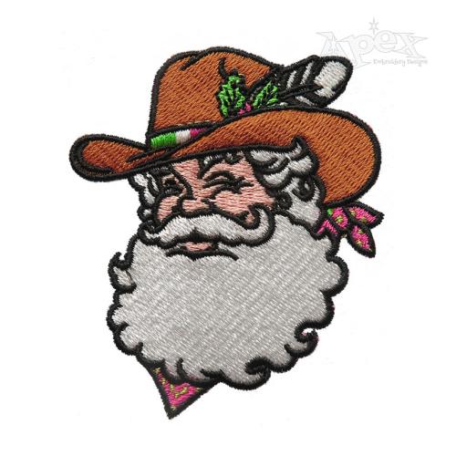 Western Cowboy Santa Embroidery Designs