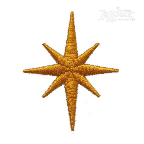 Nativity Star of Bethlehem Embroidery Design