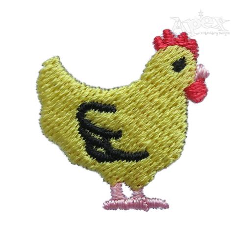 Minimal Chicken Hen Embroidery Design