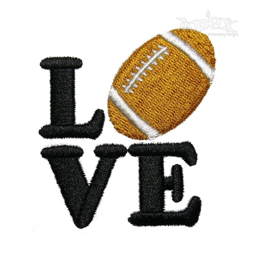 Love Football Embroidery Design