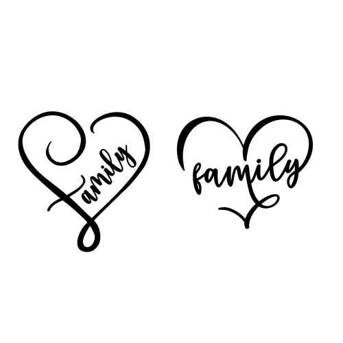 Family Heart Love SVG Cuttable Designs
