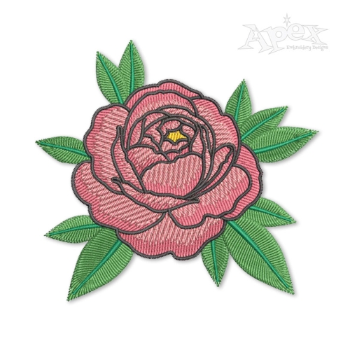 Peony Flower Embroidery Design