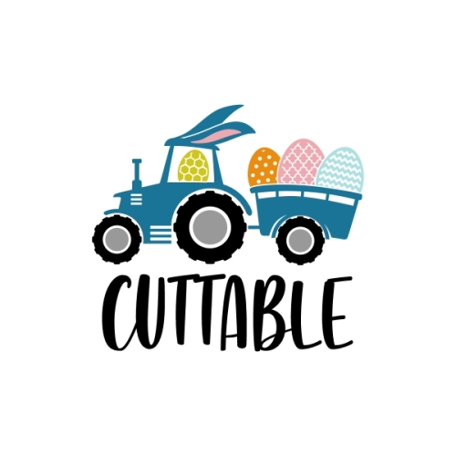 Easter Eggs Tractor SVG Cuttable Design