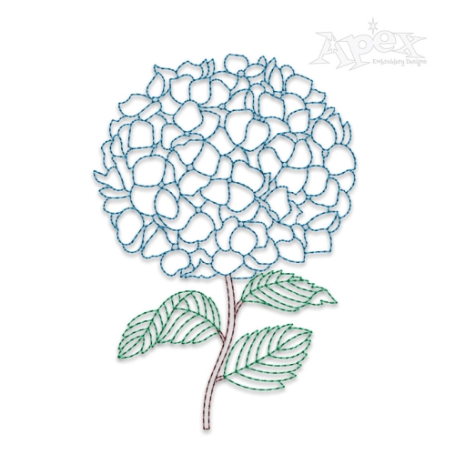 Hydrangea Flower Plant Machine Embroidery Design - Apex