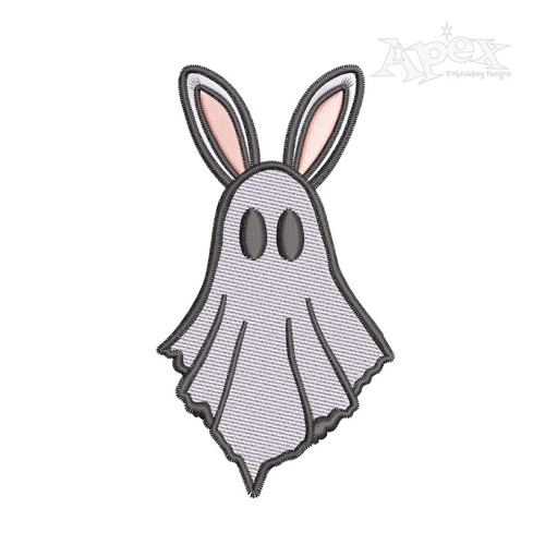 Easter Bunny Ghost with Ears Embroidery Design by Apex