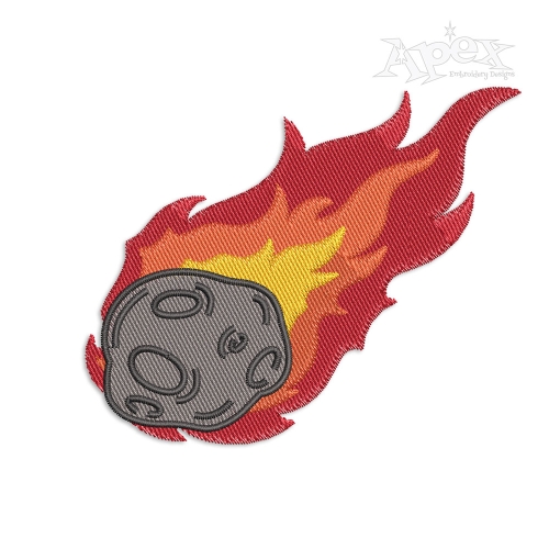 Flying Asteroid Meteorite Machine Embroidery Design by Apex