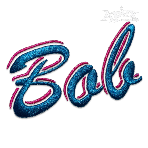 Mya Script Shadow Machine Embroidery Font Digitized by Apex