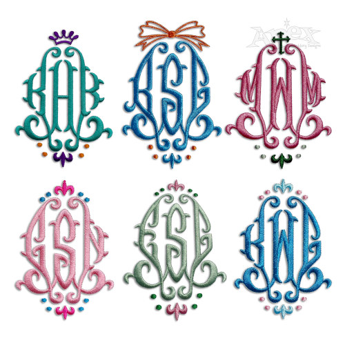 Royal Fleur Crown Louisa Bundle Monogram Machine Embroidery