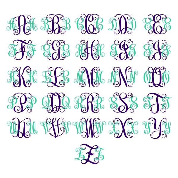 Download Interlocking Vine Outline 2 Monogram Svg Cuttable Fonts Apex Embroidery Designs Monogram Fonts Alphabets