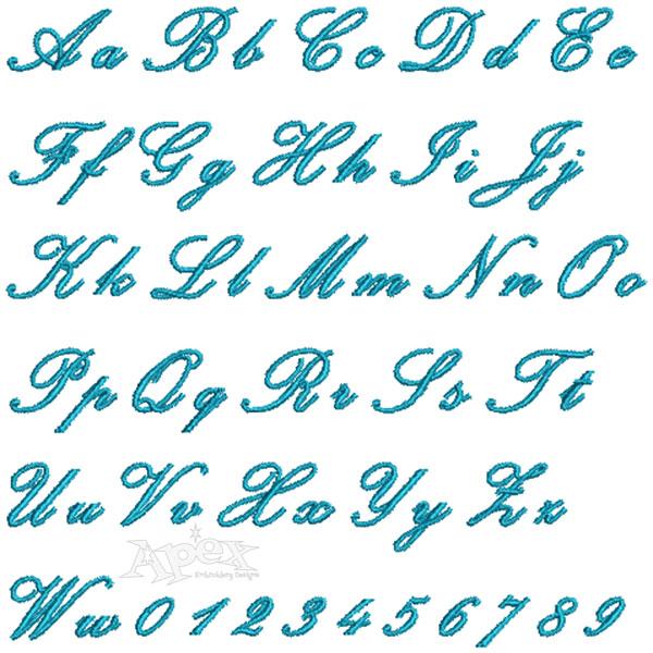 True Script Embroidery Font | Apex Monogram Designs & Fonts