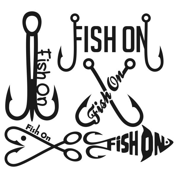 Fishing Fish Hooks SVG Font Letters Alphabet Cut File - Apex