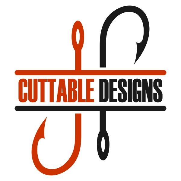 Fishing Hooks Monogram Frame Cuttable Designs | Apex Embroidery Designs