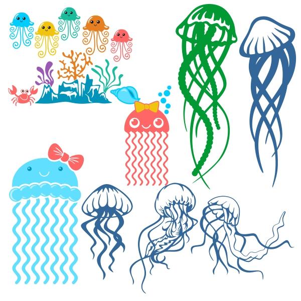 Jellyfish Cuttable Designs | Apex Embroidery Designs, Monogram Fonts