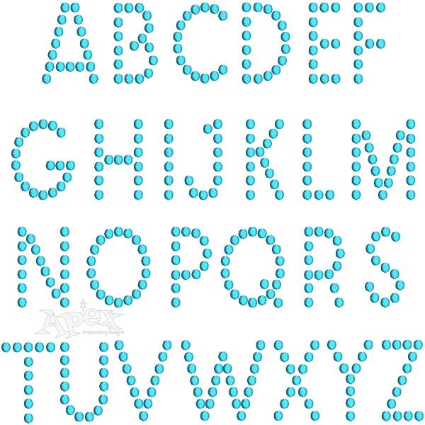 Dot Alphabet Embroidery Font | Apex Monogram Designs & Fonts