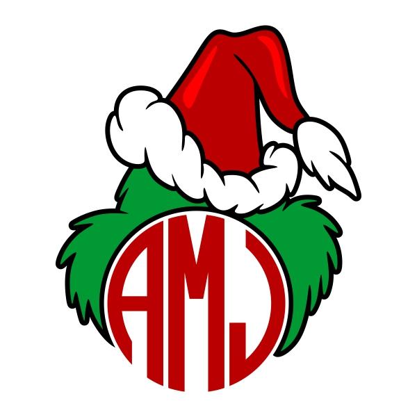 Santa Hat Monogram Cuttable Frame 