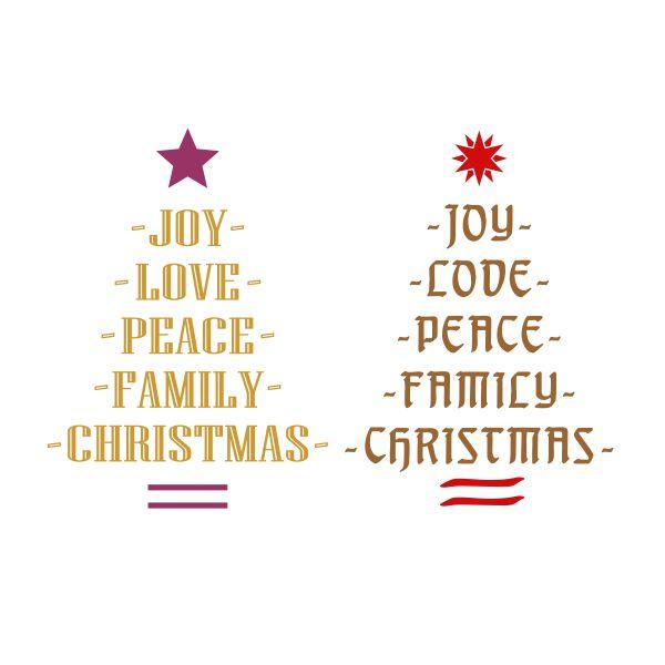Joy Love Peace Family Christmas Cuttable Design | Apex Embroidery