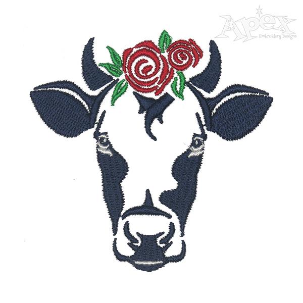 Flower Cow Embroidery Design Apex Embroidery Designs Monogram Fonts