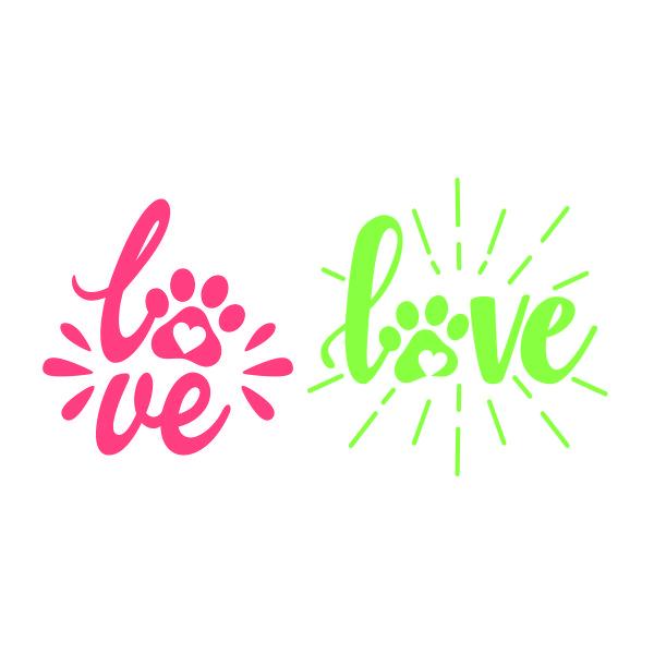 Download Dog Paw Love Cuttable Design Apex Embroidery Designs Monogram Fonts Alphabets