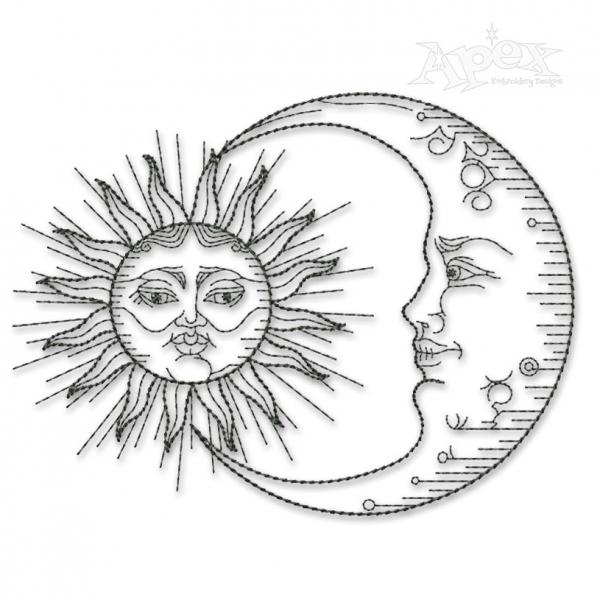 sun and moon sketch