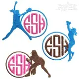 Softball Monogram Embroidery Frames