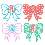 Bow Monogram Svg Cuttable Frame
