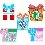 Gift Box Svg Monogram Cuttable Design Frames