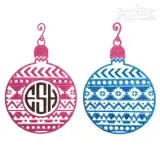 Aztec Print Bulb Christmas Embroidery Designs