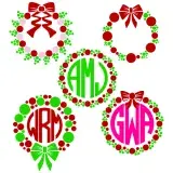 Polka Dot Christmas Wreath Svg Cuttable Frames