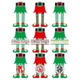 Elf Feet Christmas Cuttable Svg Frame Designs