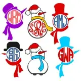 Snowman Monogram Svg Cuttable Designs