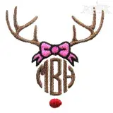 Christmas Rudolf Reindeer Monogram Frame