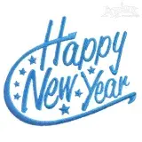 Happy New Year Embroidery Design
