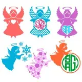 Angel Monogram Svg Cuttable Frame