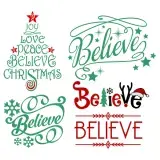 Believe Christmas Svg Cuttable Design