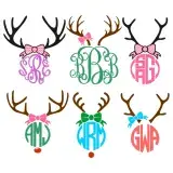 Reindeer Rudolph Monogram Cuttable Design Frames