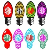 Christmas Light Bulb Cuttable Frames