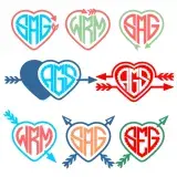 Arrow Hearts Svg Cuttable Designs