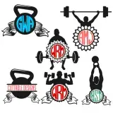 Weights Kettlebell Workout Fitness Svg Cuttable Designs