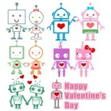 Robot Love Heart Cuttable Designs